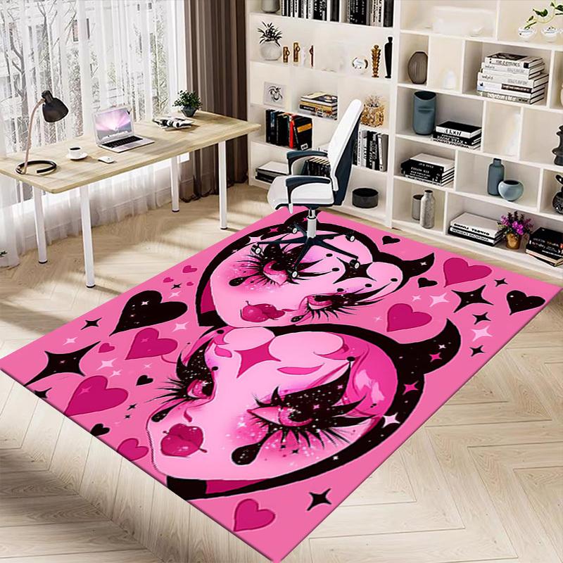 1PC Devil Hearts Extra Large Non Slip Floor carpet, Office, family, bedroom, Studio   Large Area Rug Indoor Rugs, , Vibrant Colors
