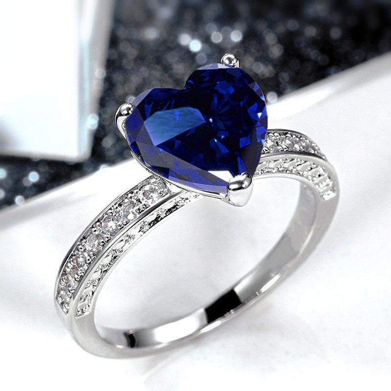 Sweet Heart-shaped Diamond Open Ring, Light Luxury Full Ring Women's Ring, Valentine's Day Gift Decorative Jewelry