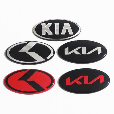1 pièce aluminium 3D superposition emblème volant Autocollant Volant de voiture Emblème intérieur de voiture Accessoires de style de voiture Pour KIA