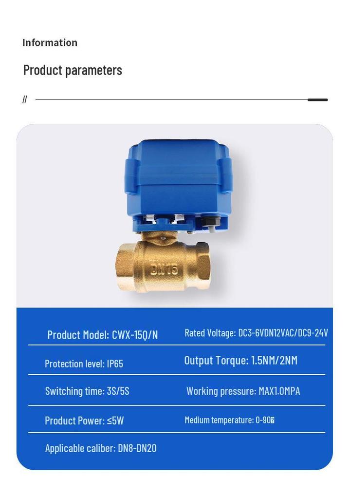 Micro Electric DN15 School Water Control Normally Closed Brass Solenoid Ball Valve