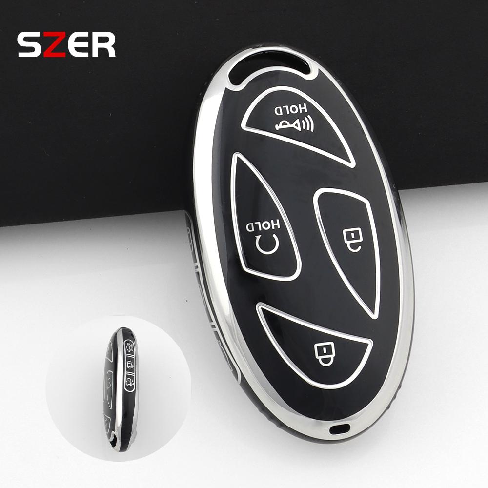 

Fashion TPU Car Remote Key Case Cover For Hyundai IONIQ 6 New Grand Prix GN7 Kona 5 7 Buttons Protected Keychain Fob Accessories