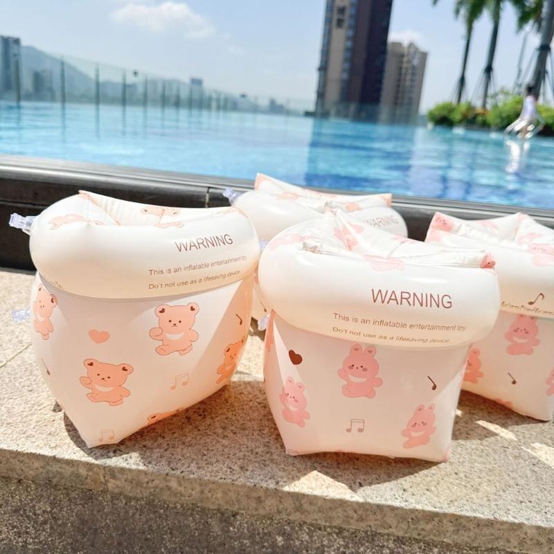 2Pcs Children Swimming Gear Arm Swimming Rings Toddler Inflatable Kids Arm Float Rings Arm Bands Kids Swim Arm Floaties