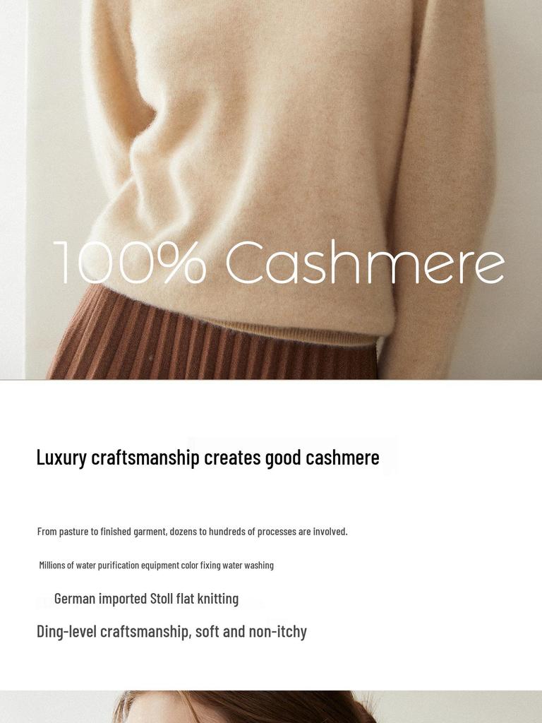 Women's V-Neck Pure Cashmere Sweater - New Style, Solid Color, Warm Long Sleeve Pullover