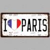 INEED Vintage Wall Decor Car License France Newyork USA Flag Metal Plate Garage Car Number Metal Signs Motor Decorative Tin Sign