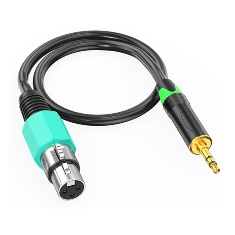 3.5mm To 3Pin Female Auditory Cable With Metal Connectors For Smartphones Tablets Mixers And Active Speakers