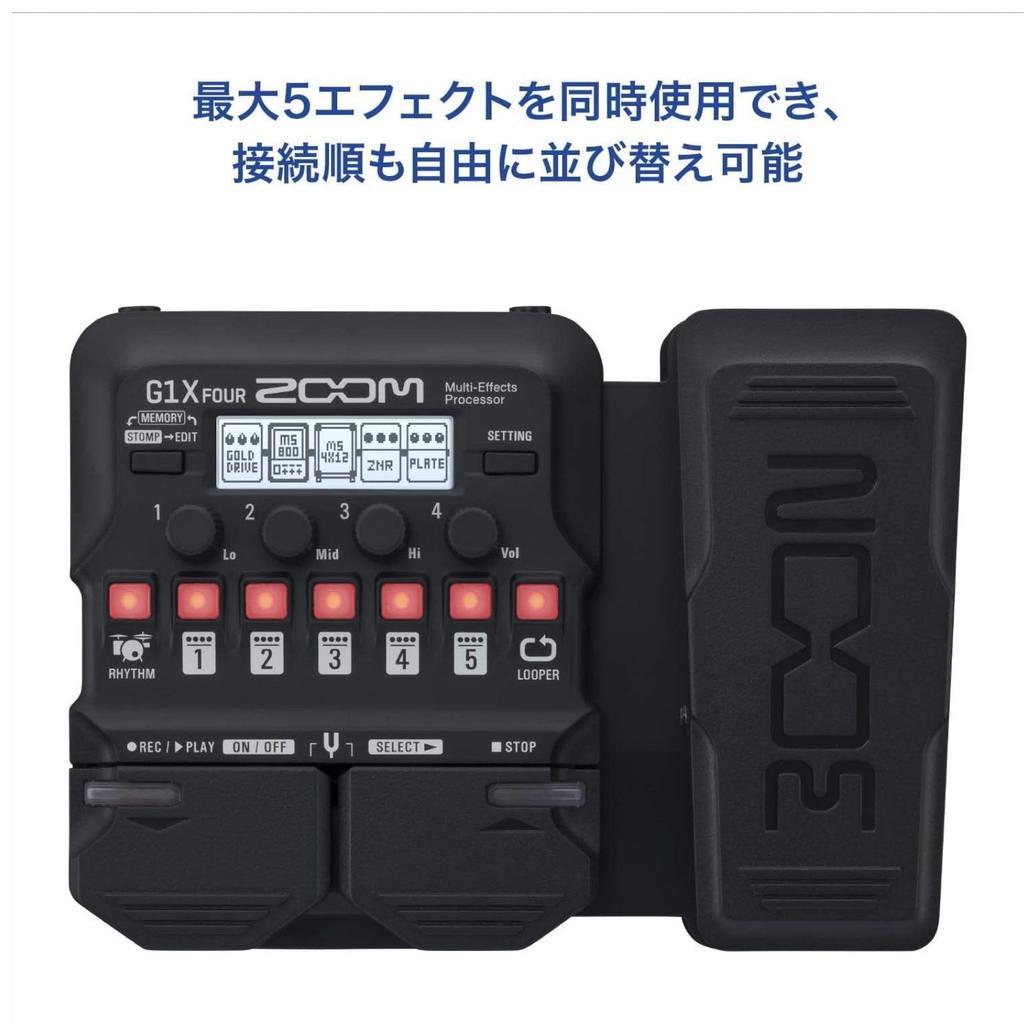ZOOM G1X FOUR Guitar Pedal with Amplifier Simulator Extended Warranty Over 70 Battery Drum Lightweight and G Series Multi-Effects [3-Year Included]