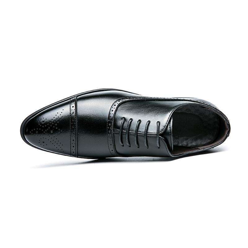 Fashion Brogue Style Leather Men Shoes Classic Business Casual Oxfords Non Slip Comfort Formal Work Daily