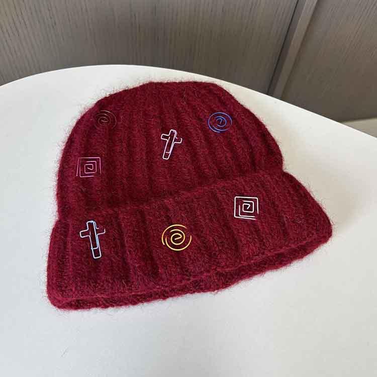 Autumn and winter personalized knitted hat sweet decoration cute wool hat women's outdoor cycling warm cover hat