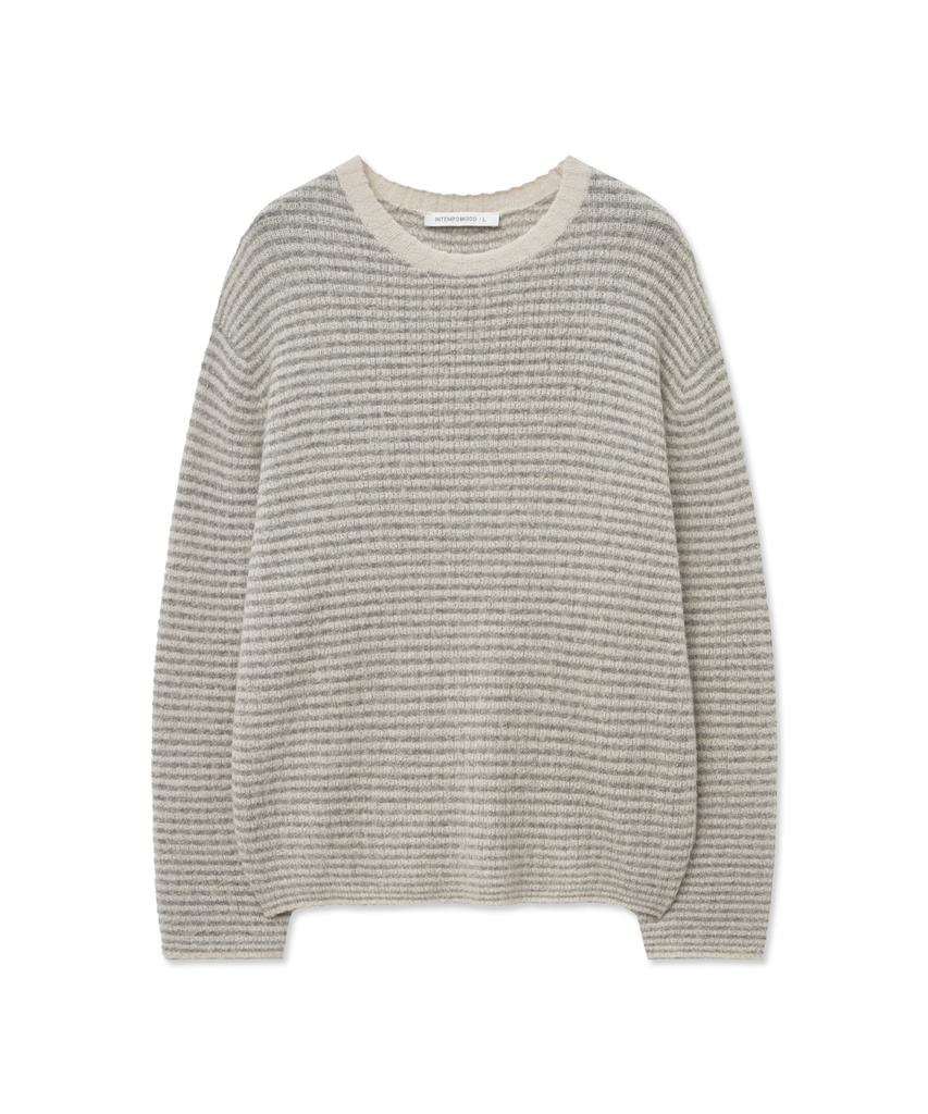 INTEMPOMOOD Lees Harbor Stripe Knit_Cream Gray