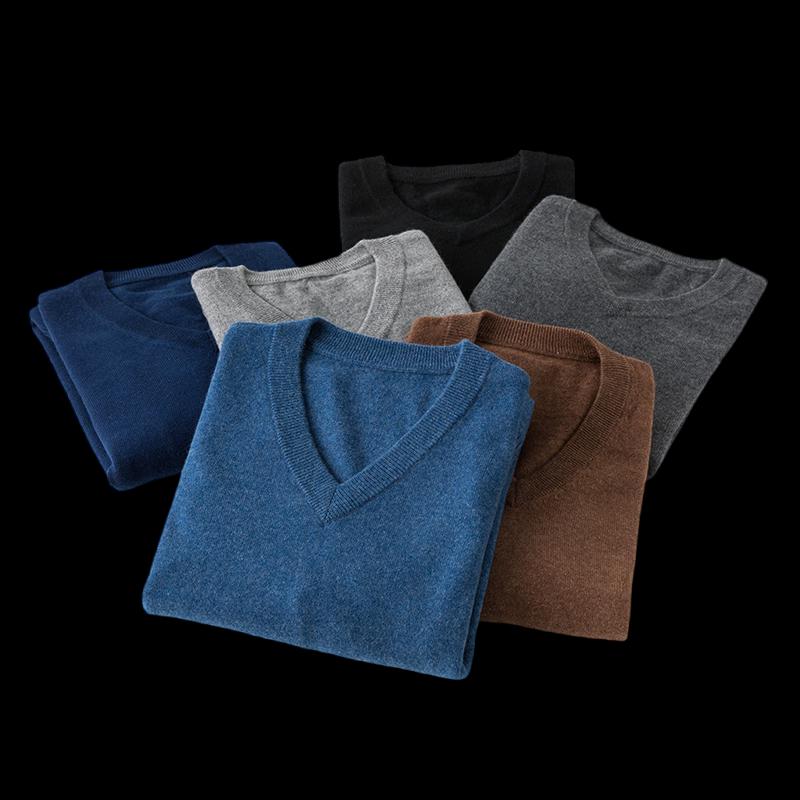 Men's V-Neck 100% Wool Sleeveless Pullover Vest