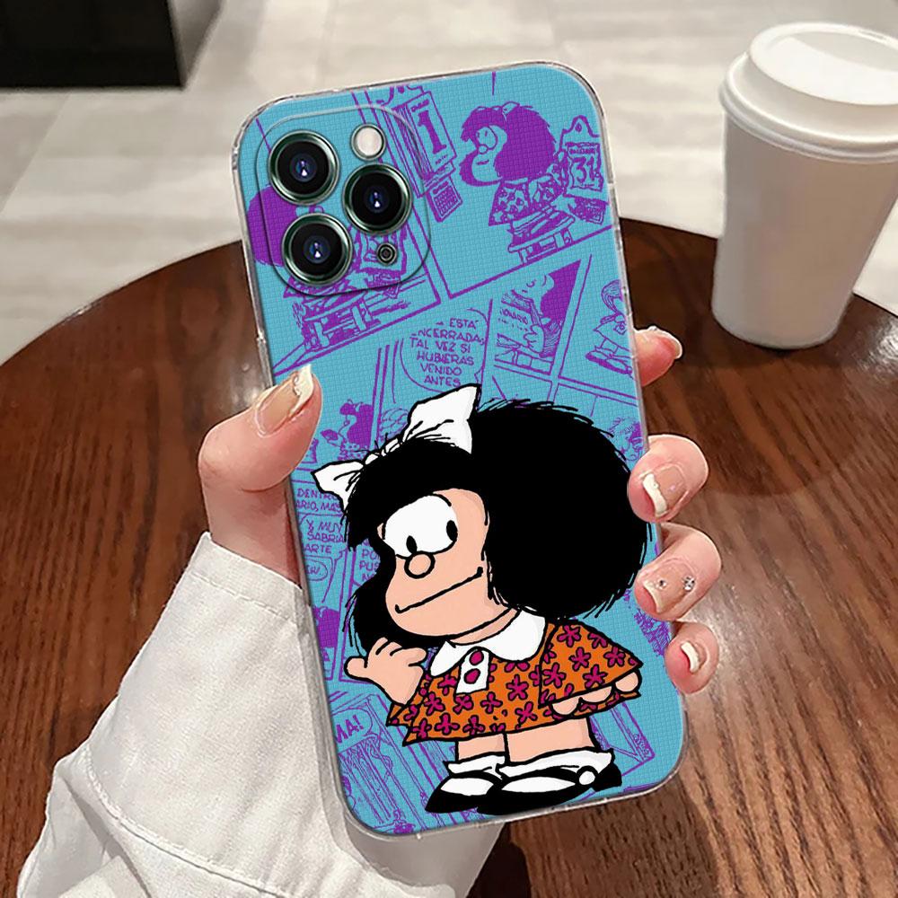 Mafalda Disney Transparent Phone Case For iPhone 17 Pro Max 17E 11 12 13 14 15 16 Pro Max Plus 17 Air 16E 7 X Soft Cover Mafalda