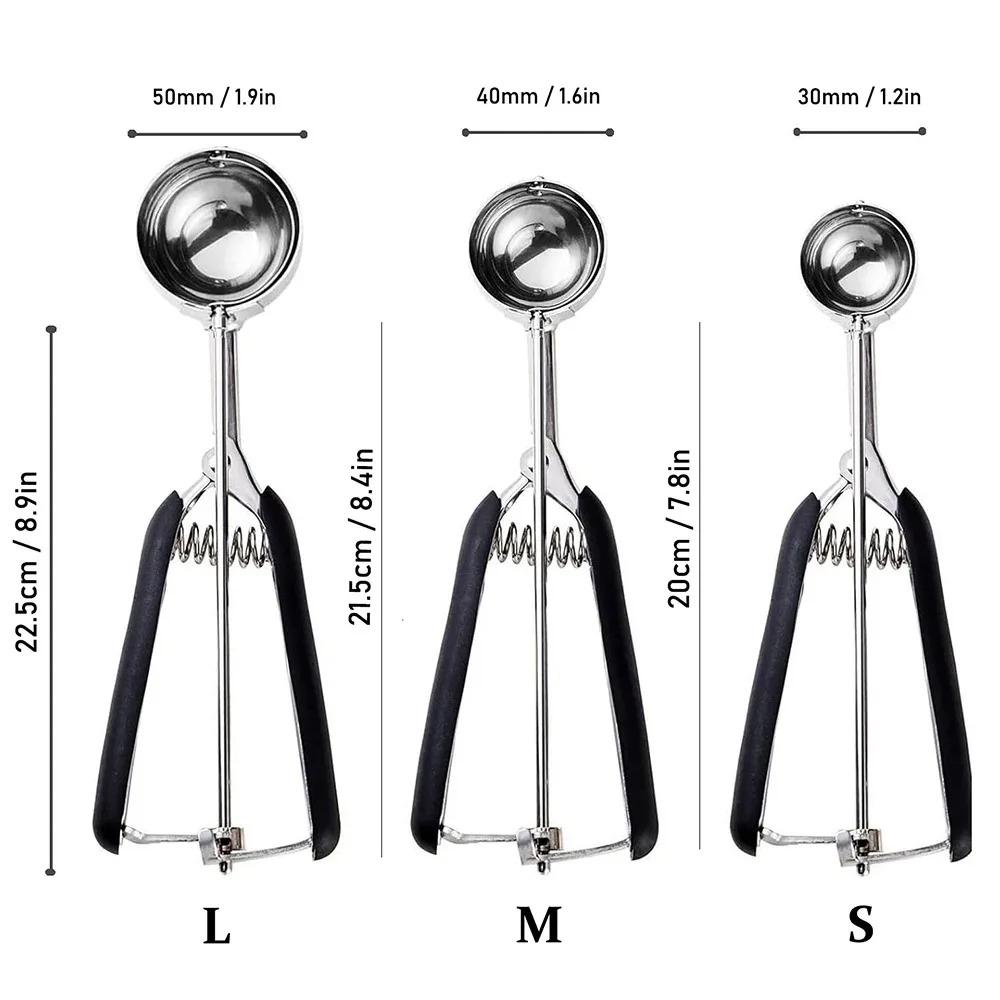 Stainless Steel Cookie Scoop Small Medium Large Cookie Scooper for Melon Ball Cookie Dough Baking Multipurpose Ice Cream Scoops