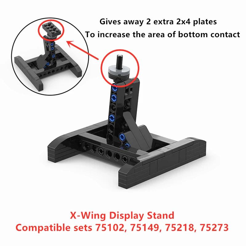 

MOC Building Blocks Space Wars W-ing TIE Fighter Display Stand For 75102 75212 75101 Assembly Collection DIY Kid Toys Gift Without box