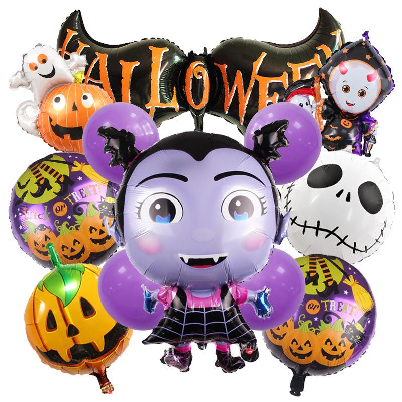 Halloween Ghost Witch Bat Pumpkin Foil Balloon Set