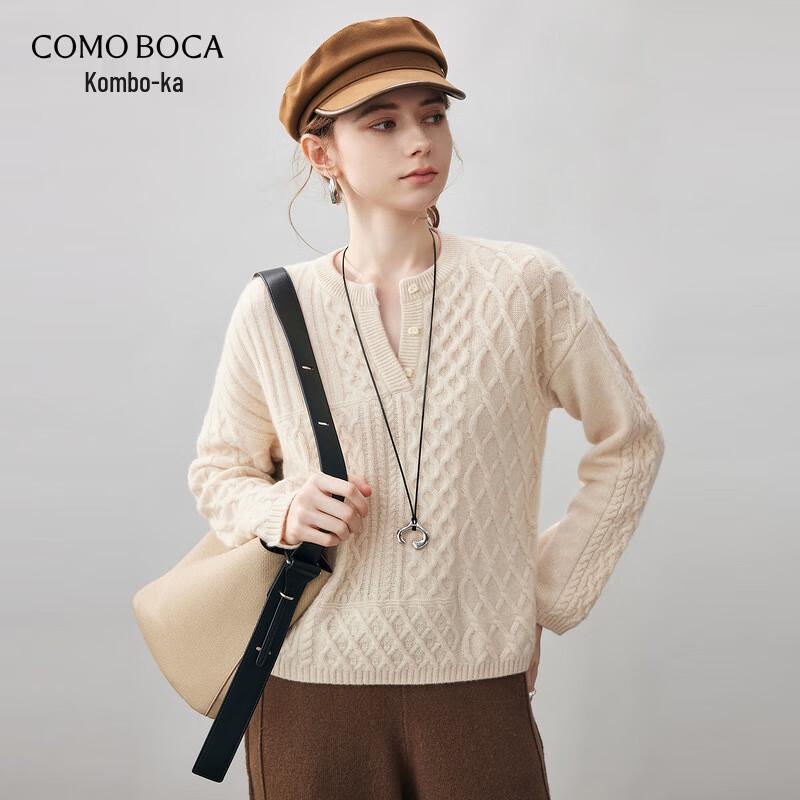 Kemeng Boka Women s 2025 A/W Thick Cable Knit Cashmere Sweater L