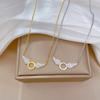 Full Drill Wing Furnace Real Gold Cold Necklace Female Collarbone Chain With Jewelry
