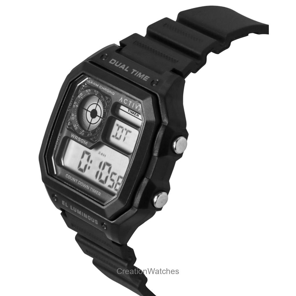 INVICTA Activa Digital Polyurethane Strap Black Dial Quartz ACW1299-001 Men's Watch