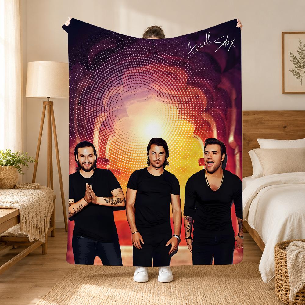 Swedish House Mafia DJ Group Throw 240g flannel blanket, suitable for sofas, beds, offices, exquisite gift blankets