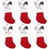 3pcs Cartoon Knitted Christmas Stockings Red Candy Gift Bags  New Year Decor