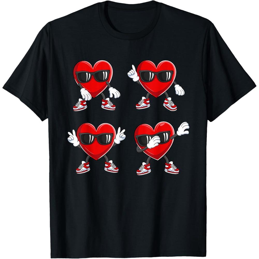 Dancing Hearts Dance Valentines Day Gift Boys Girls Boys Girls Cotton Men T Shirt M чёрный