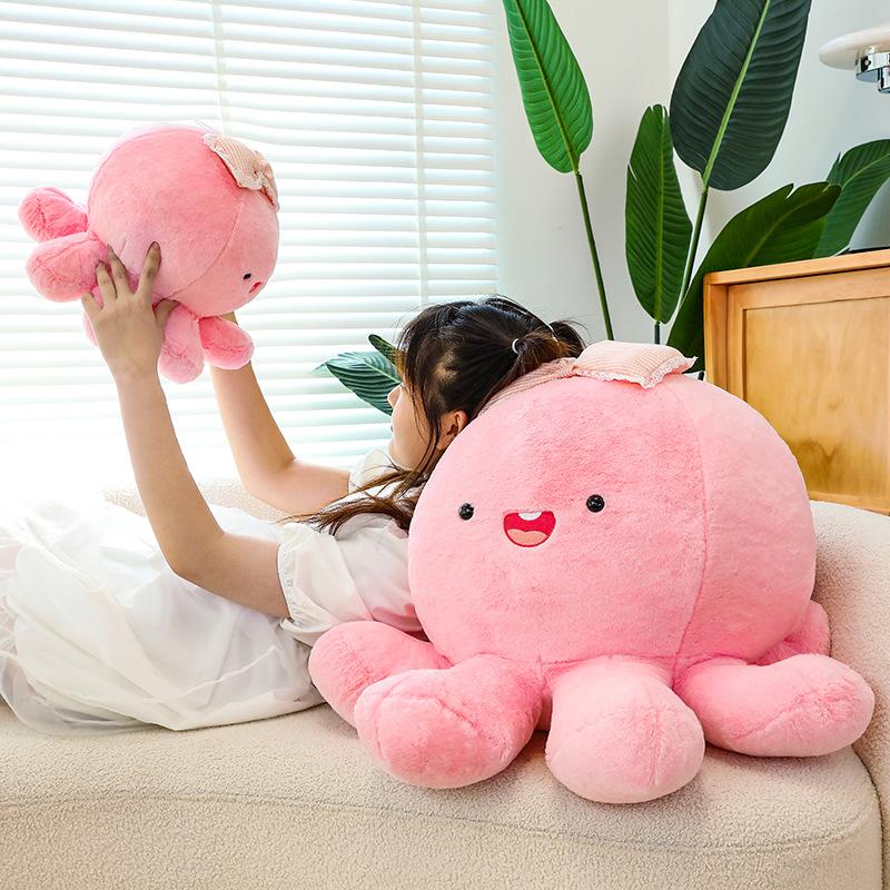 Cute and cute little octopus doll plush toy girl sleeping on the bed doll warm heart to accompany birthday gift girl