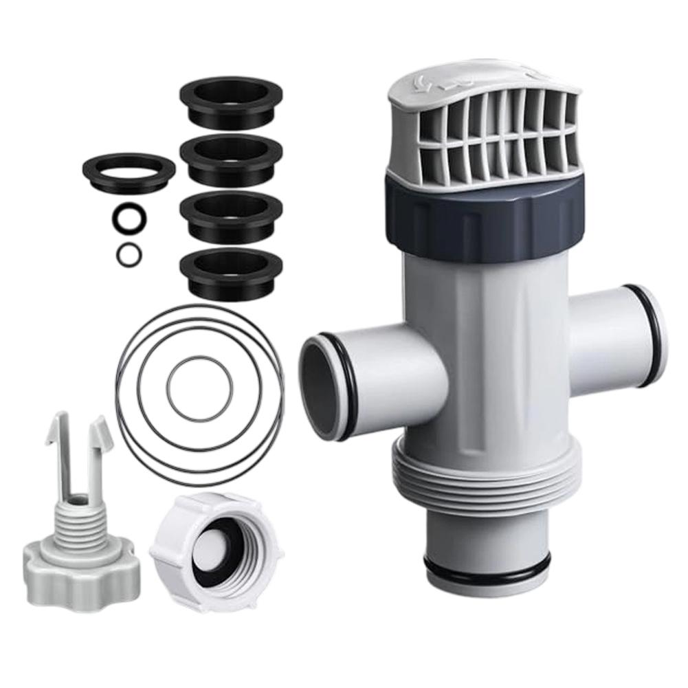 14 Pcs Pool Filtration Accessory Set with Dual Split Hose Valve & Drain Cap Enhance For Intex Pool Maintenance