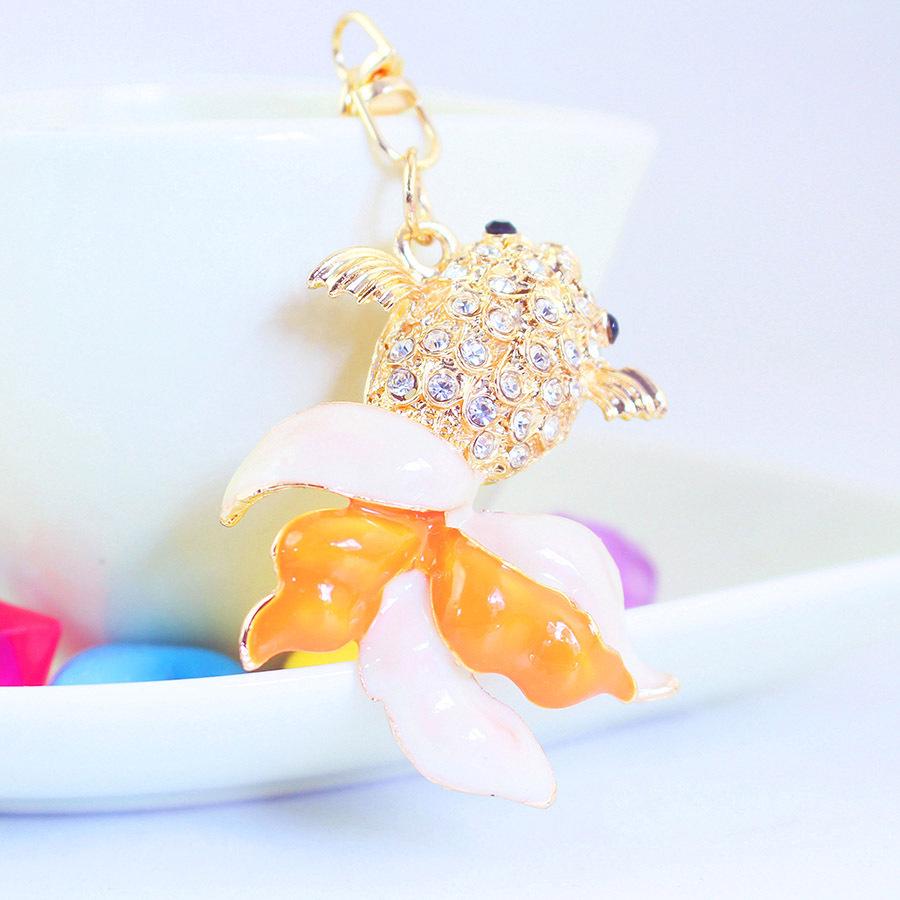 Goldfish Drip Oil Keychain: Sea Animal Metal Pendant, Carp Jewelry Gift