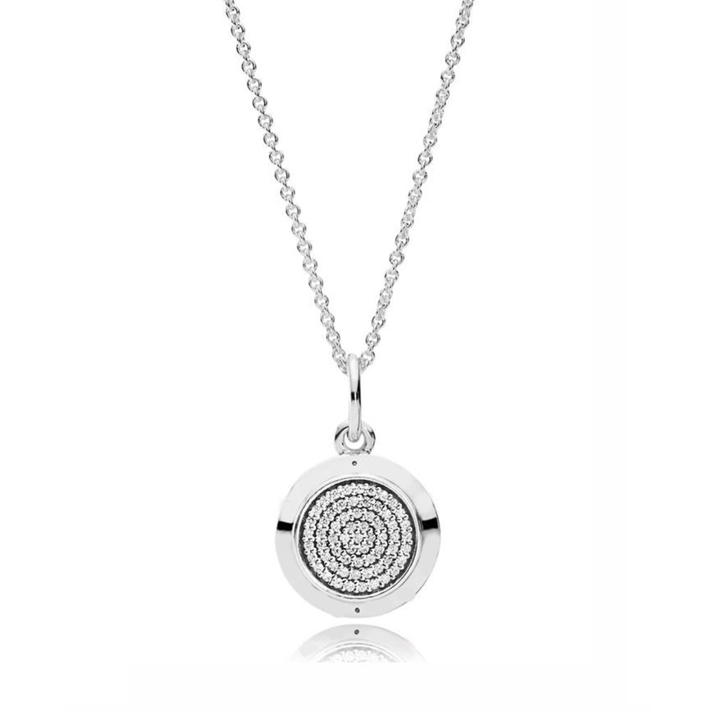 100% 925 Sterling Silver Pan Model Charm Necklace Female Heart Valentine's Day Heart-shaped Necklace Fashion Jewelry