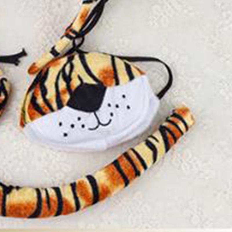 Kid Animal Costume Set Include Animal Ear Headband Tail Nose Bowtie Skirt Halloween Animal Leopard Animal Outfit