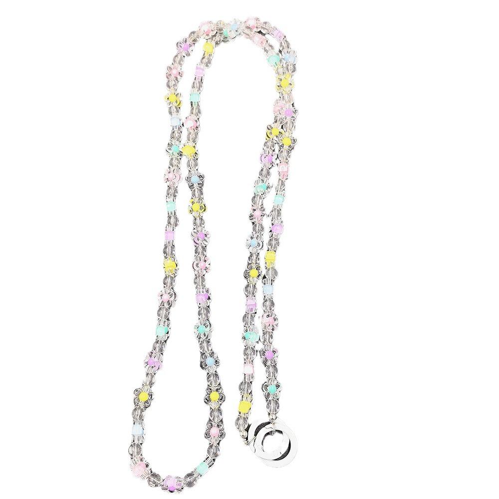 Stylish Flower Beaded Phone Chain with Pearl, Crossbody Strap & Pendant - Perfect Gift for Women, Anti-Loss