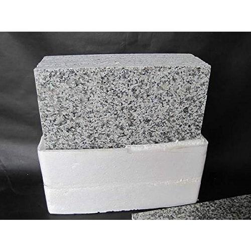 Set of 8 slabs/paving stones (white granite) polished (smooth)