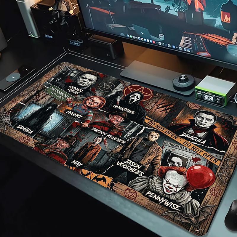Horror Movie Series Color Mouse Pad Large Gaming Table Cushion Non-slip Laptop Tablet Big Mousepad XXL Mat Mini PC Playmat With Lock edge