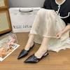 Fashion Weave Women Heeled Sandals Pointed Toe Elegant Shoes Woman 2025 Trend Summer New Slippers Fashion Heels Women Zapatos Mujer