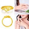 Beautifully Crafted Double Heart Ring Adjustable And Gold-plated Heart Design For Women