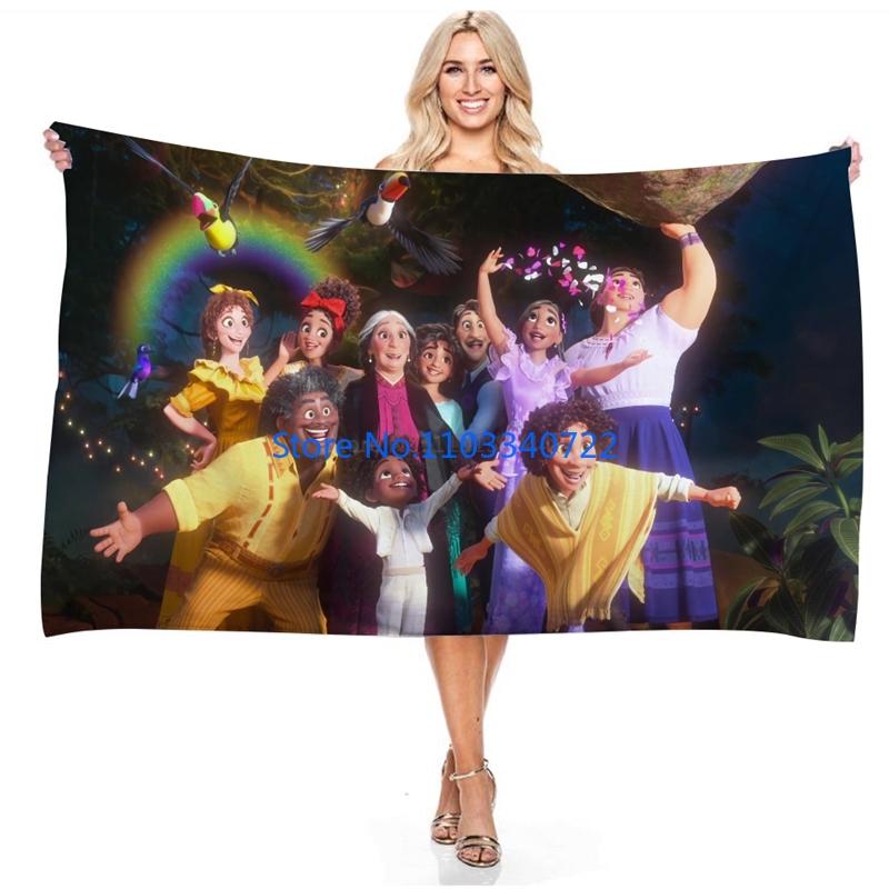 Cartoon Film Encanto Anime Bath Towels Microfiber Beach Swimming Towel Decor for Adults Kids Gift 75x150cm