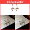 Elegant Copper Zircon Fish Tail Studs With Minimalist Style For Office Wear