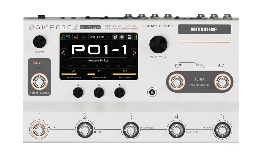 HOTONE AMPERO II STAGE Amp Modeler & Effects Pedal Live Performance Bluetooth Connectivity