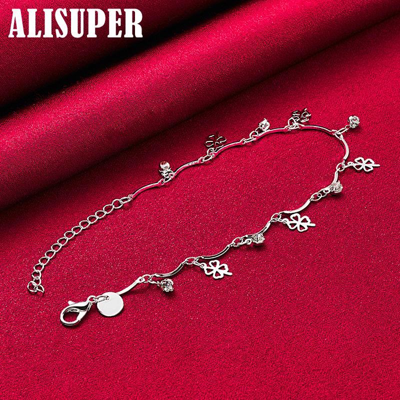Bracelet trèfle en argent Sterling 925, Zircon AAA, bijoux