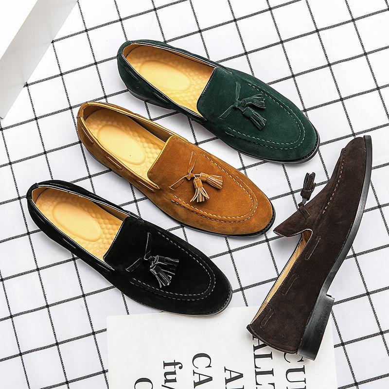 Business Large Size Suede Fringed Leather Shoes Korean Leather