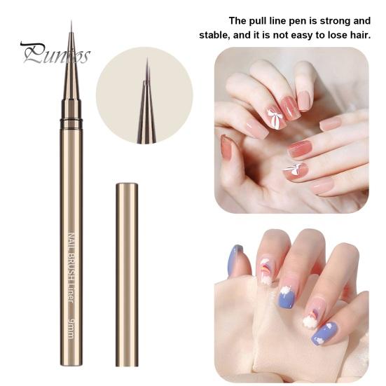 1/5Pcs Nail Art Brush Ultra-fine Nylon Hair Comfortable Grip Metal Body Portable Beginner Professional DIY Nail Art Color Drawing Liner Dotting Pen