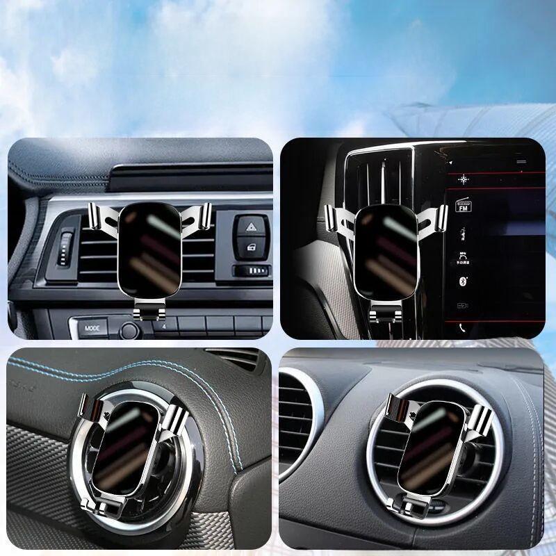 Alloy Gripper Car Vent Phone Holder with Fan Blade Hook