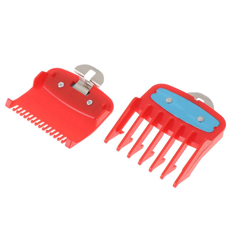 Pieptene pentru ghidare de dimensiuni 1,5+4,5 mm Set pieptene roșu pentru atașament cu un suport metalic de tuns