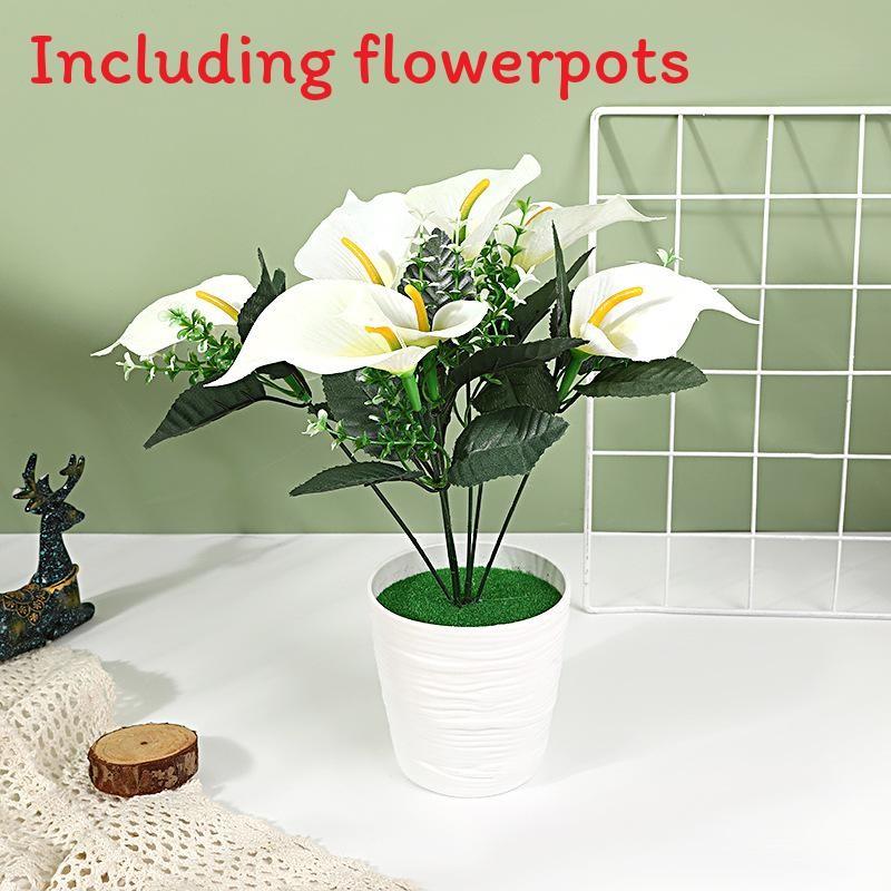 Zantedeschia Aethiopica Simulates Potted Plant Artificial Flower Decoration
