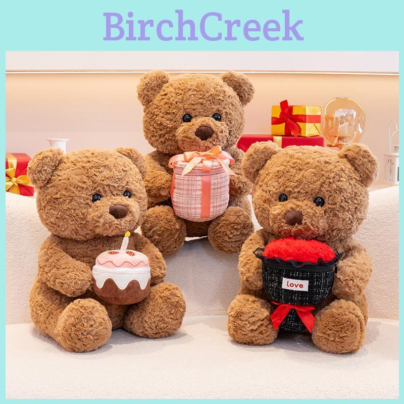 Romantic Teddy Bear Plush Toy With Rose Design For Valentines Day Gift