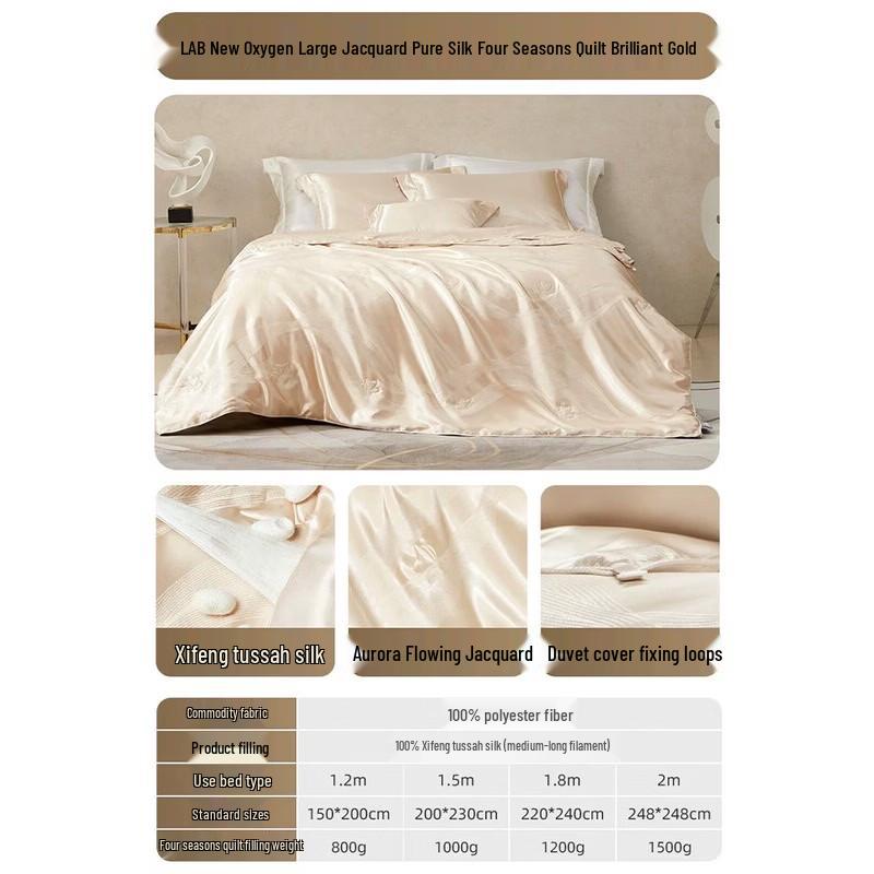 Mengjie Jacquard All-Season Breathable Silk Blend Quilt