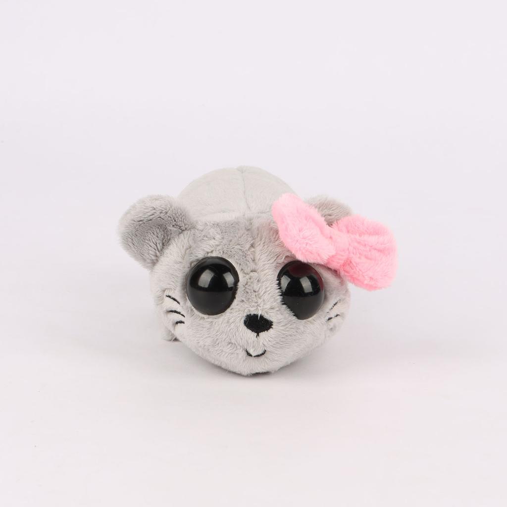 15cm Grey Big Eyed Hamster Plush Toys Bow Hamster Plush Doll Soft Stuffed Animal Toy Cute Plushies Kids Birthday Halloween Gifts