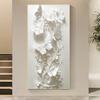 2D Pure White Butterfly and Flowers Wall Arts Posters Prints Canvas Painting for Living Room Wall Decor No Frame