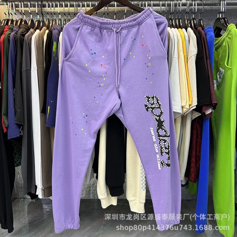 2026 Unisex 555555 Mesh Foam Print Hip Hop Loose Heavyweight Fleece Hooded Sweatshirt