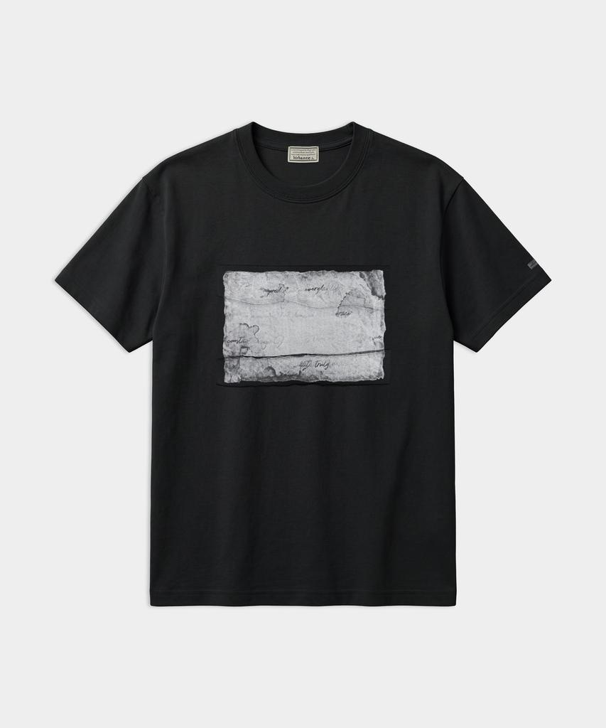 BIRBANTE Vintage Letter Graphic T-Shirt - Black