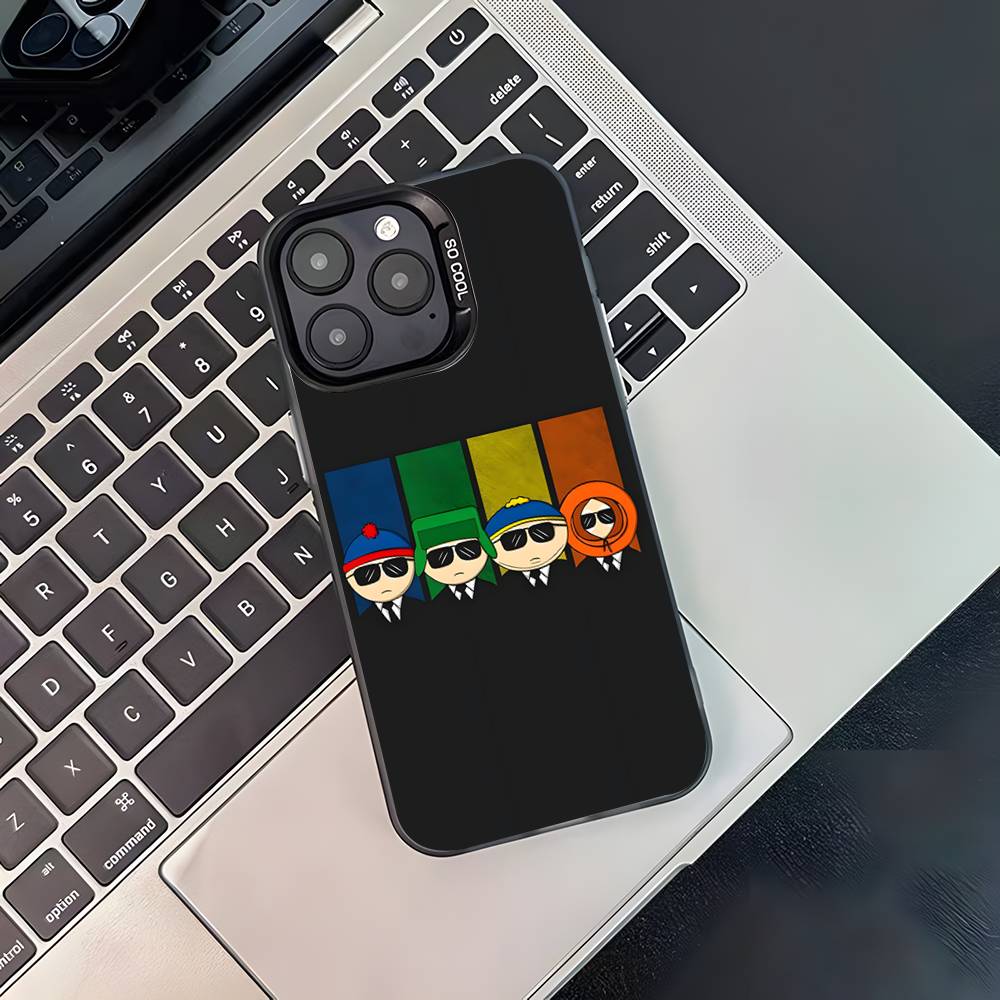 

Cartoon Funny S-South-P-Park Phone Case For iPhone 17,16,15,14,13,12,11,Pro,Max,Plus,Black Matte Shockproof Cover iPhone12PRO